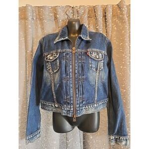 Vintage Levi Strauss & Co. Women's Zippered Denim Jacket Size Xl Exc Condition